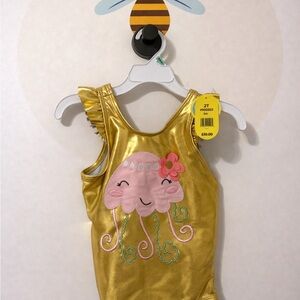 NWT Lightning Bug / Gold Jellyfish Kids Swimsuit